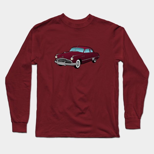1949 maroon Buick Long Sleeve T-Shirt by Ginger Bobby